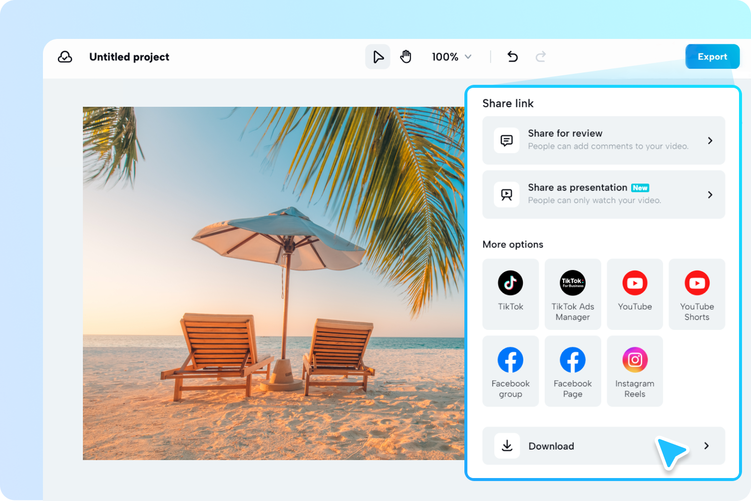 Step 3 Download video clips for free